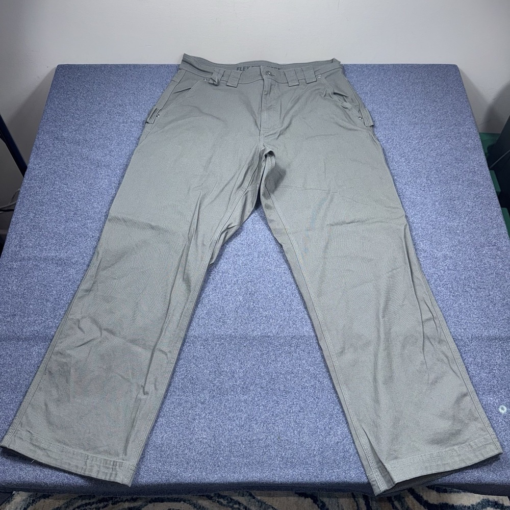 Duluth Trading Co Flex Fire Hose Relaxed Fit Pants Mens 34x30 Gray Utility